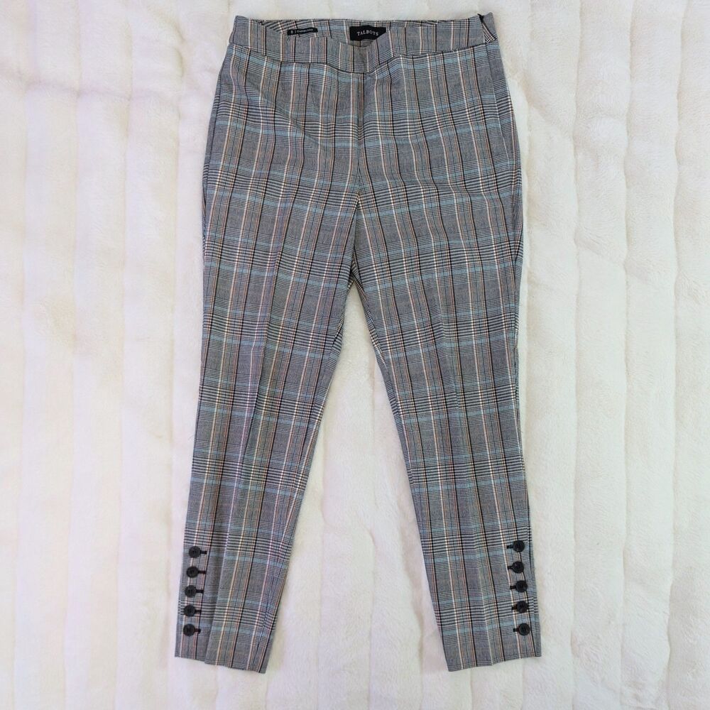 Talbots Chatham Button-Hem Ankle Pants MacIntosh Plaid, Size 8